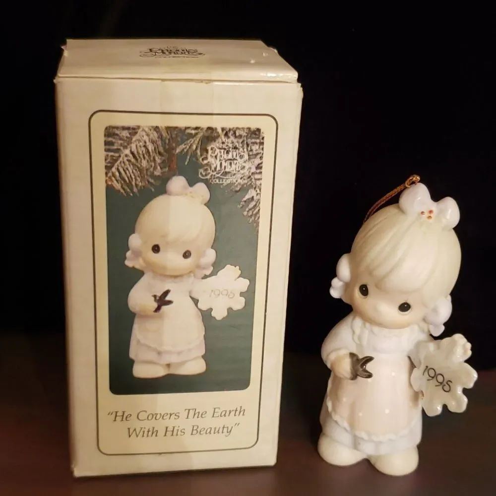 Vintage 1995 PM Porcelain Holiday Christmas Ornament